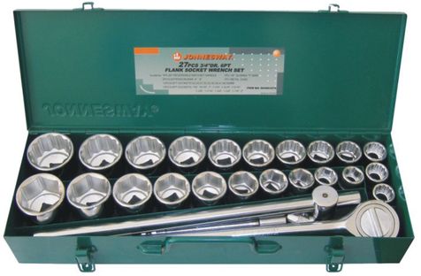 Набор головок торцевых S04H6327S, 3/4"DR, дюймовых 12 гр. SAE 7/8"--2", метрических 6 гр. 22-50 мм, 27 предметов