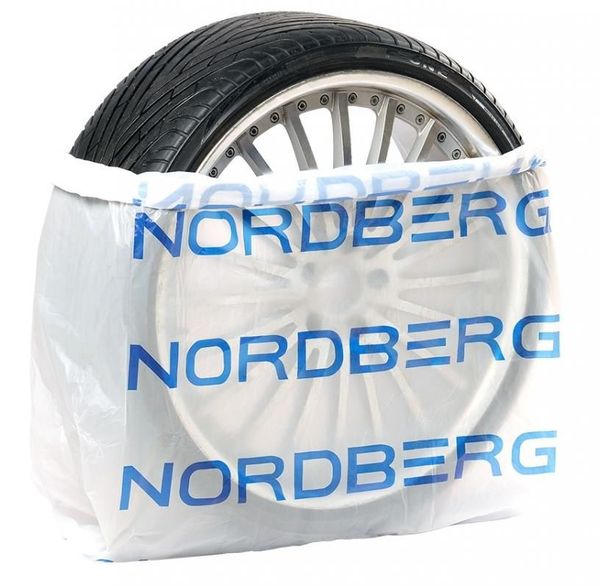 Пакеты для шин 100 шт ПНД 110х110 см 15 мкм белый с логотипом NORDBERG NTSB1115W
