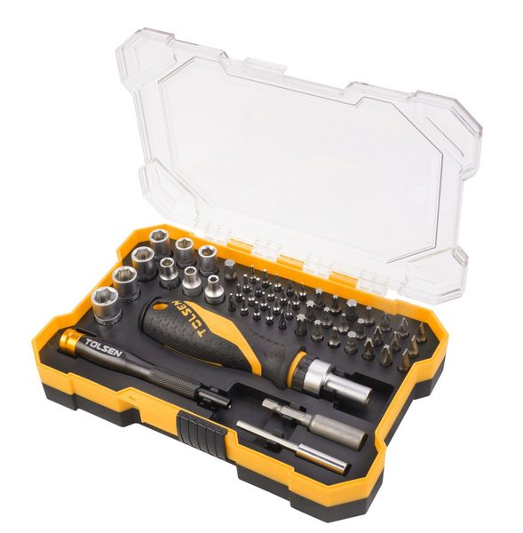 Набор вставок (бит) 1/4" PH, PZ, Hex, Torx, Slotted 56 предметов TOLSEN TT20187