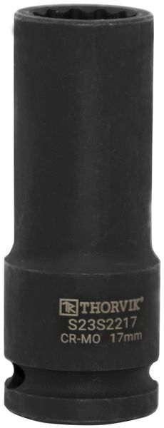 Головка торцевая ударная глубокая 12-гранная Thorvik S23S2221 (1/2"DR, 21 мм)