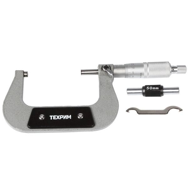 ТЕХРИМ T050007 Микрометр МК-75, 75 мм - 0.01 КЛ.1, ГОСТ 6507-90
