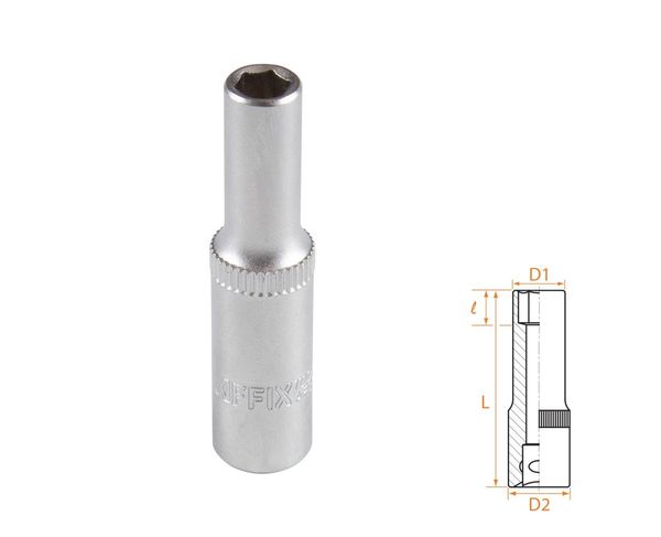 Головка торцевая глубокая шестигранная 1/4" 5,5 мм AFFIX AF00120055
