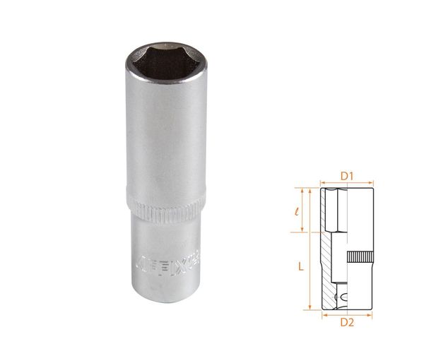 Головка торцевая глубокая шестигранная 3/8" 13 мм AFFIX AF00130013