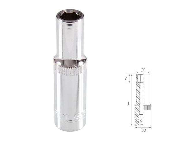 Головка торцевая глубокая шестигранная 3/8" 9 мм TOLSEN TT16359
