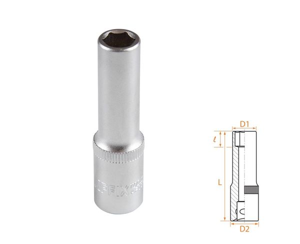 Головка торцевая глубокая шестигранная 3/8" 9 мм AFFIX AF00130009