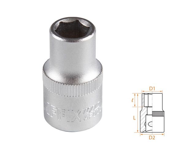 Головка торцевая стандартная шестигранная 1/2" 11 мм AFFIX AF00040011