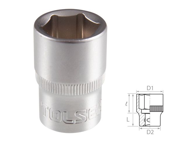 Головка торцевая стандартная шестигранная 1/2" 18 мм TOLSEN TT16518