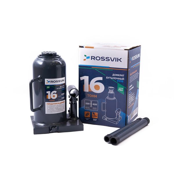 Домкрат бутылочный ROSSVIK PRO V016 (г/п 16 т)