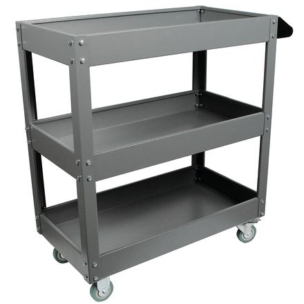 GARWIN INDUSTRIAL 001060-7011 Тележка с тремя открытыми полками, серая