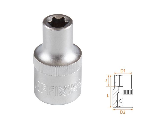 Головка торцевая TORX Е-стандарт 1/2" E10 AFFIX AF00043010