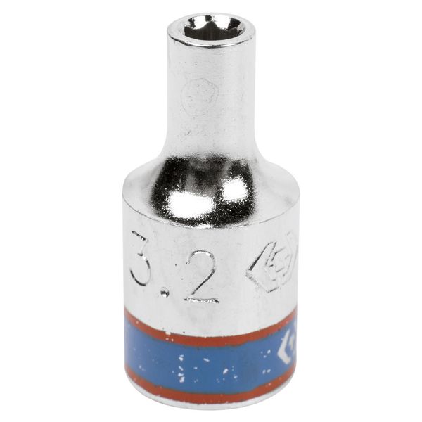 Головка торцевая стандартная шестигранная 1/4", 3,2 мм KING TONY 233532M