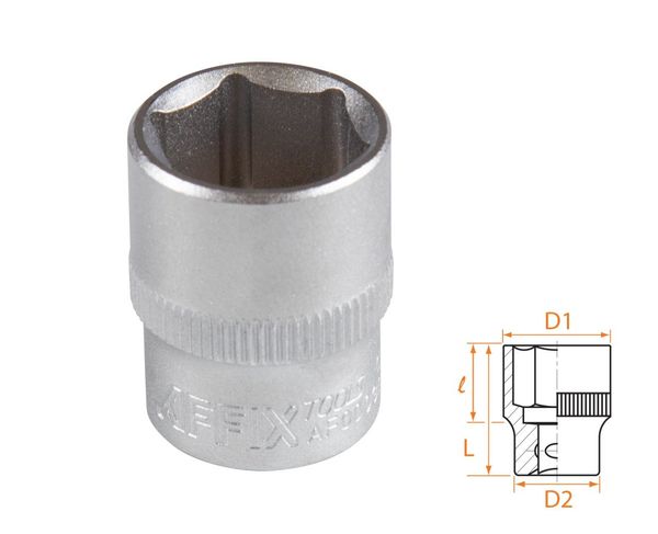 Головка торцевая стандартная шестигранная 3/8" 16 мм AFFIX AF00030016