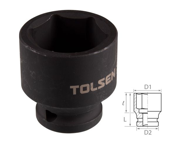 Головка торцевая ударная шестигранная 1/2" 30 мм TOLSEN TT18230