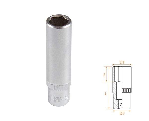 Головка торцевая глубокая шестигранная 1/4" 9 мм AFFIX AF00120009