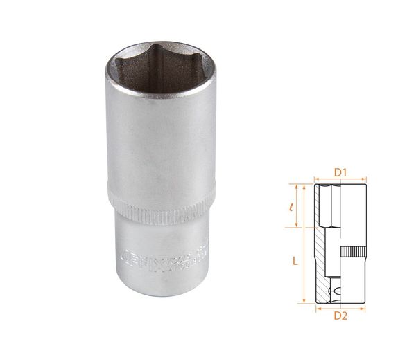 Головка торцевая глубокая шестигранная 3/8" 21 мм AFFIX AF00130021