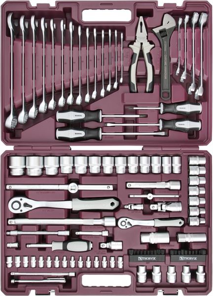 Набор инструмента универсальный Thorvik TS101 (1/4", 1/2"DR, 101 предмет)
