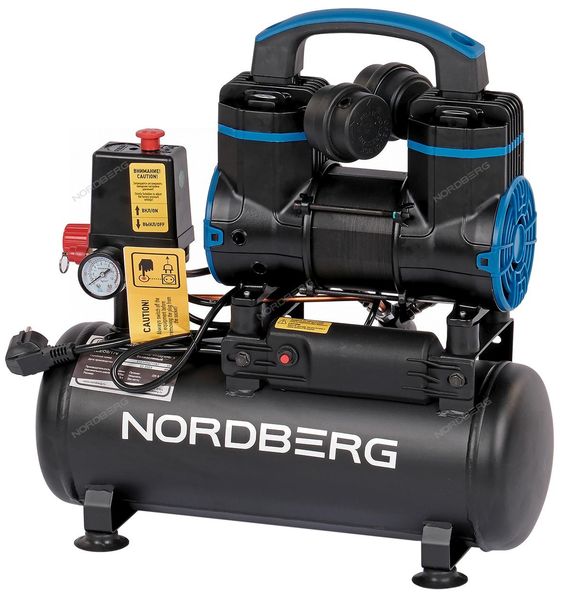 Компрессор безмасляный 220 В ресивер 8 л 170 л/мин NORDBERG NCEO8/170