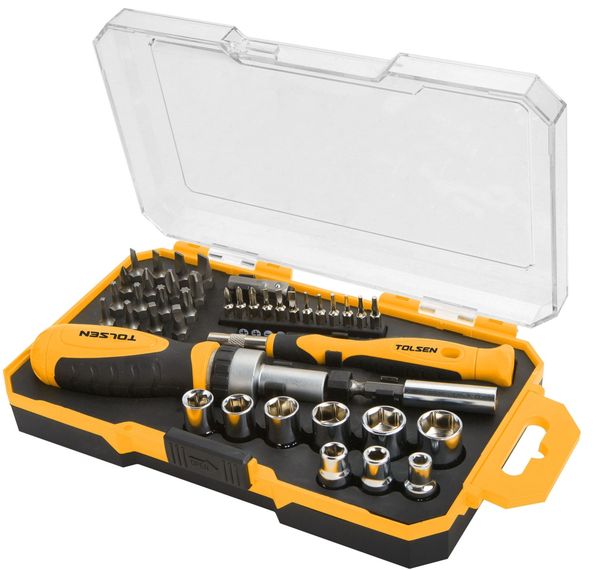 Набор вставок (бит) 1/4" PH, PZ, Hex, Torx, Slotted 42 предмета TOLSEN TT20041