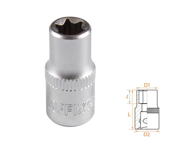Головка торцевая TORX Е-стандарт 1/4" E8 AFFIX AF00023008
