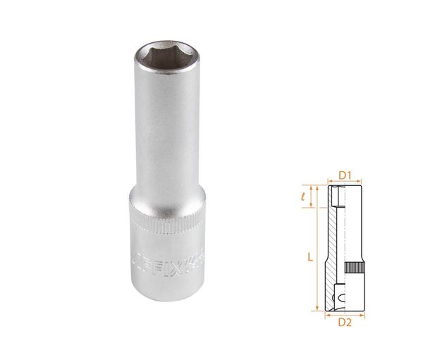 Головка торцевая глубокая шестигранная 1/2" 12 мм AFFIX AF00140012