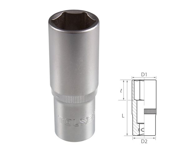 Головка торцевая глубокая шестигранная 1/2" 17 мм TOLSEN TT16567