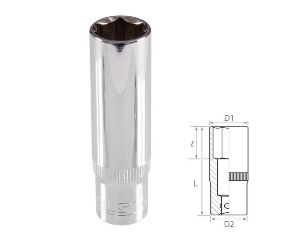 Головка торцевая глубокая шестигранная 3/8" 13 мм TOLSEN TT16363