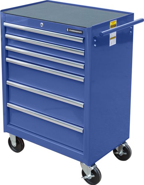 Тележка инструментальная для автосервиса СТАНКОИМПОРТ BTD-270061CS blu (6 ящиков, синий цвет)