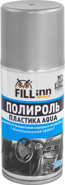 Полироль пластика FL146 AQUA (пенный, глянцевый) чёрный лёд, 210 мл (аэрозоль)