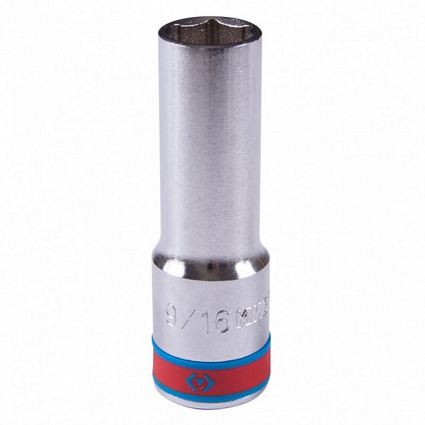 Головка торцевая глубокая шестигранная KING TONY 423518S, 1/2", 9/16", дюймовая