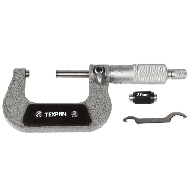 ТЕХРИМ T050006 Микрометр МК-50, 50 мм - 0.01 КЛ.1, ГОСТ 6507-90