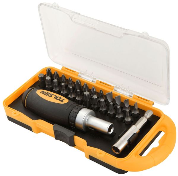 Набор вставок (бит) 1/4" PH, PZ, Hex, Torx, Slotted, 26 предметов TOLSEN TT20034