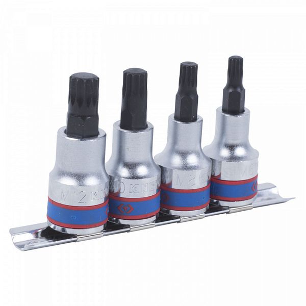 Набор торцевых насадок 1/2" SPLINE, М6-М12, L = 80 мм, 4 предмета KING TONY 4126PR