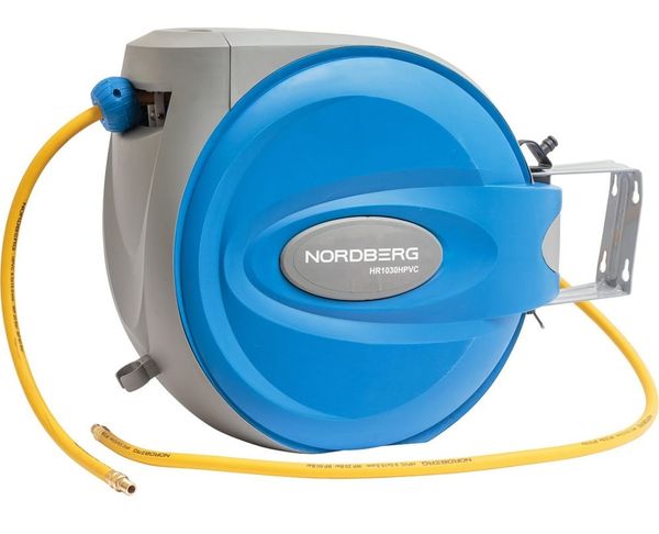 Пневматический шланг на самоскручивающейся катушке NORDBERG HR1030HPVC, 30 м