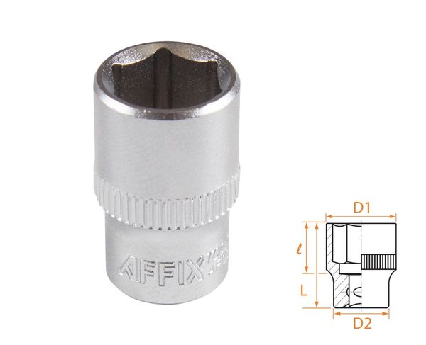 Головка торцевая стандартная шестигранная 1/4" 11 мм AFFIX AF00020011