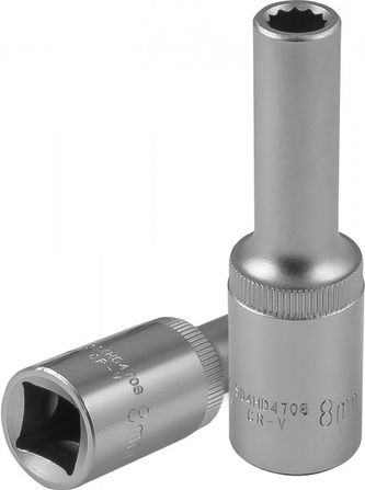 Головка торцевая S04HD4708 глубокая 12-гранная 1/2"DR, 8 мм