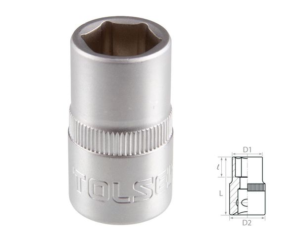 Головка торцевая стандартная шестигранная 1/2" 14 мм TOLSEN TT16514