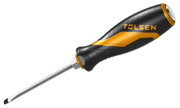 Отвертка шлицевая "GRIPro" Slotted 8 мм 150 мм силовая TOLSEN TT20117