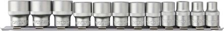 Набор головок торцевых 12-гранных Thorvik S12S1212SM (3/8"DR на держателе, 8-19 мм, 12 предметов)