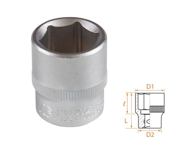 Головка торцевая стандартная шестигранная 3/8" 18 мм AFFIX AF00030018