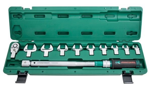Ключ динамометрический 1/2"DR Jonnesway T30200NS со сменными рожковыми насадками (40-200 Нм)