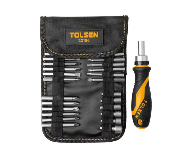 Набор вставок (бит) 1/4" PH, PZ, Hex, Torx, Slotted 26 предметов TOLSEN TT20186