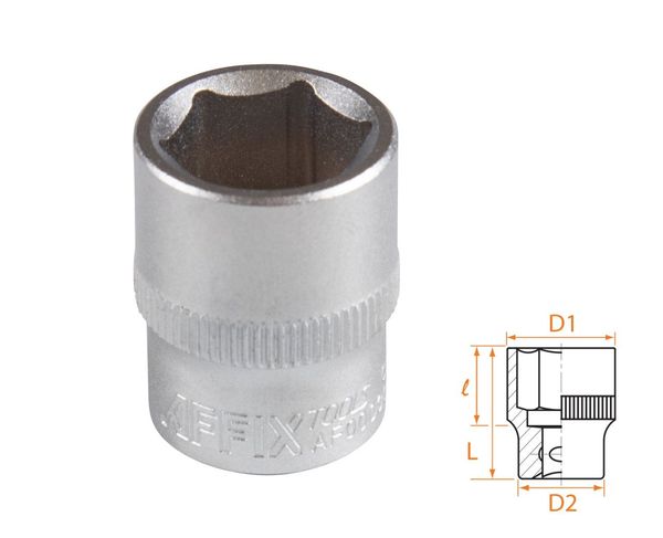 Головка торцевая стандартная шестигранная 3/8" 15 мм AFFIX AF00030015