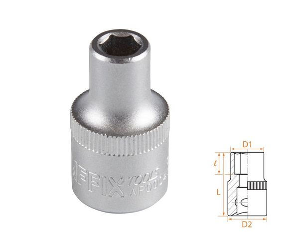 Головка торцевая стандартная шестигранная 1/2" 8 мм AFFIX AF00040008