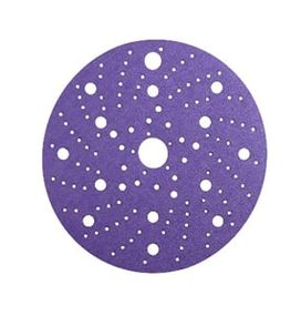 PURPLE диск на пленочной основе, циркониевый корунд Ø150мм, Р1000, липучка, Multi holes