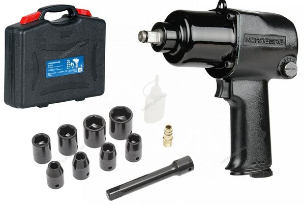 Пневмогайковерт ударный в кейсе 1/2", 850 Нм NORDBERG ECO NP14085K