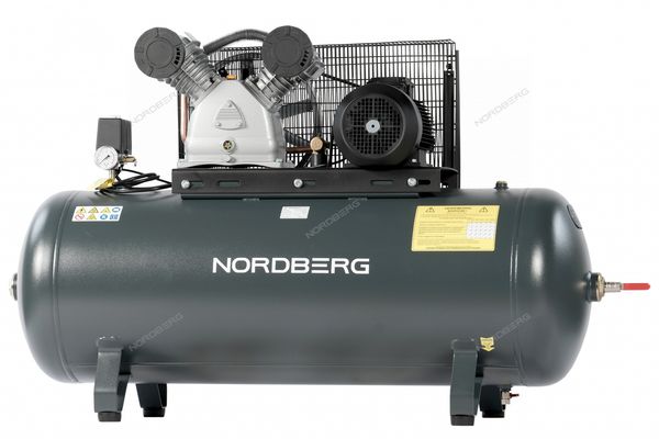 Компрессор поршневой NORDBERG NCP300/880 с ременной передачей 380 В, ресивер 270 л, 880 л/мин