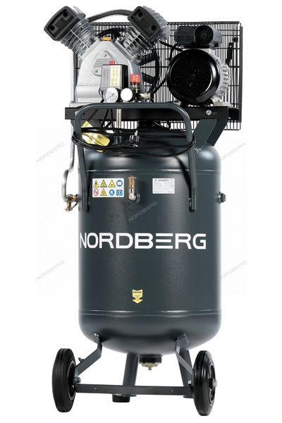 Компрессор вертикальный поршневой с ременной передачей NORDBERG NCPV100/420 (220В, ресив. 100л, 420л/мин)