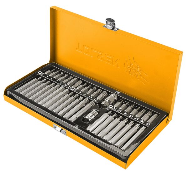 Набор вставок (бит) 10 мм Torx Spline Hex 40 предметов TOLSEN TT20385