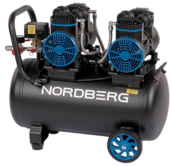 Компрессор безмасляный 220В ресивер 50 л 500 л/мин NORDBERG NCEO50/500