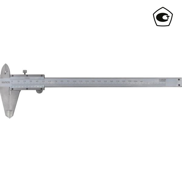ASIMETO 343-06-4-П Штангенциркуль нониусный тип 1; 0,02 мм, 0-150 мм, со сборной рамкой, с поверкой